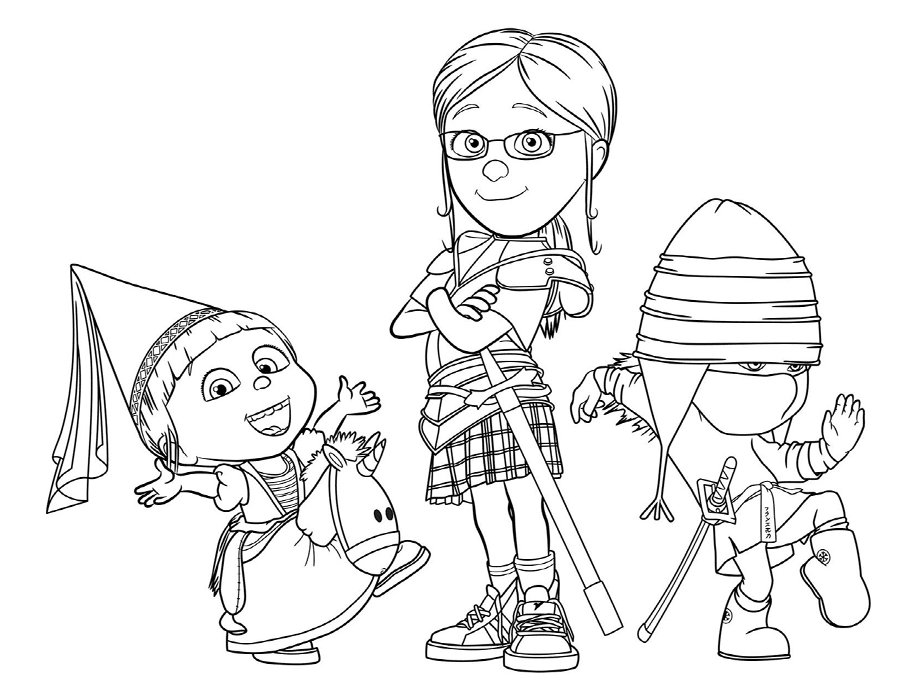 despicable me agnes coloring page