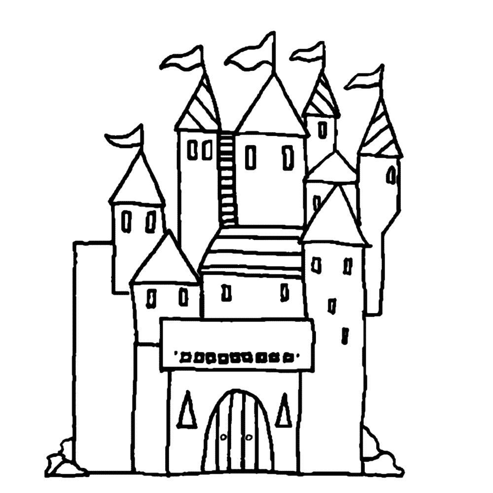 Средневековый замок 4 класс. Рыцарский замок романский стиль. Эскиз средневекового города. Средневековый замок рисунок. Замок в романском стиле раскраска.