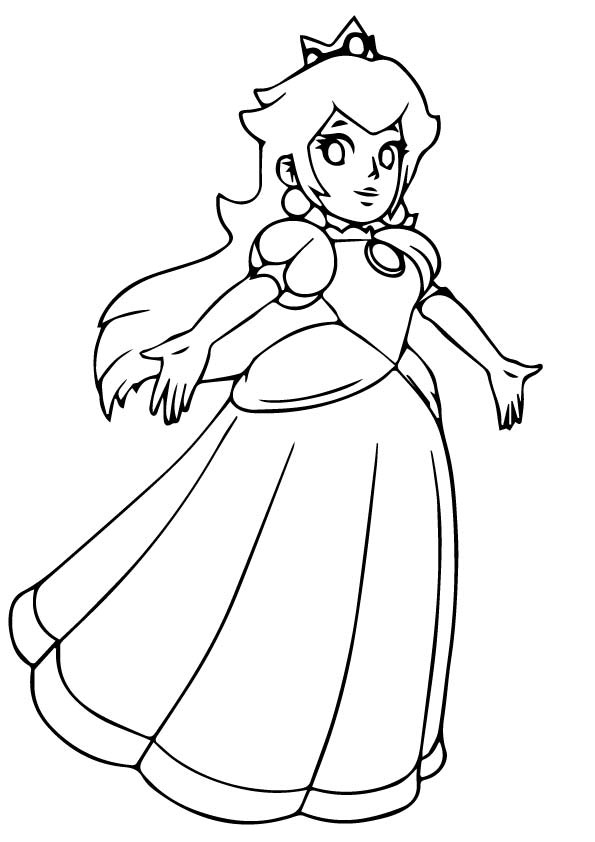 Princess Peach Coloring Page