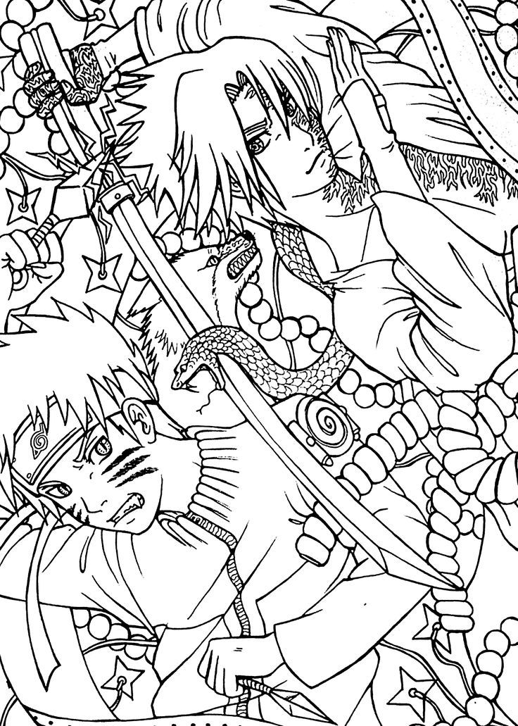 Naruto And Sasuke Coloring Pages Printable for Free Download